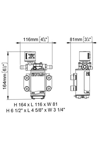 SomayStore Elektronik Hidrofor 10l/dk. 29psi Elektronik Kontrollü Basınç Pompası 12/24v Marco Up2/e