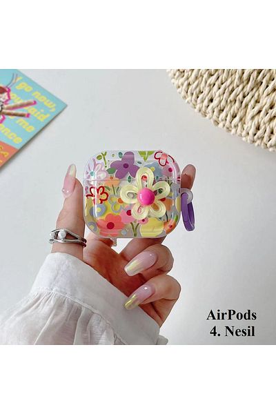 Blackmark 4. Generation Compatible Cute Daisy Flower Pattern Anti-Knock Earphone Protection Case