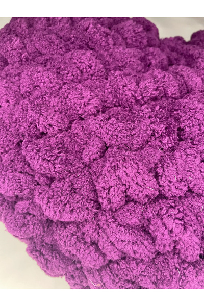 Yumon Store Hand Knitted Puffy Heart Pillow Decorative Gift 25 X 25 cm - Lilac