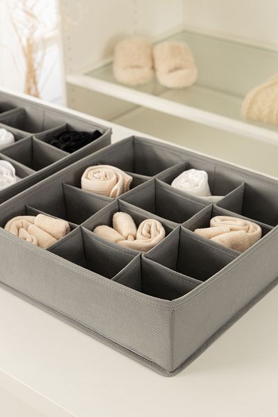 REKHOME Gray Children's Room Closet Drawer Underclothes Socks Organizer Honeycomb Accordion Organizer