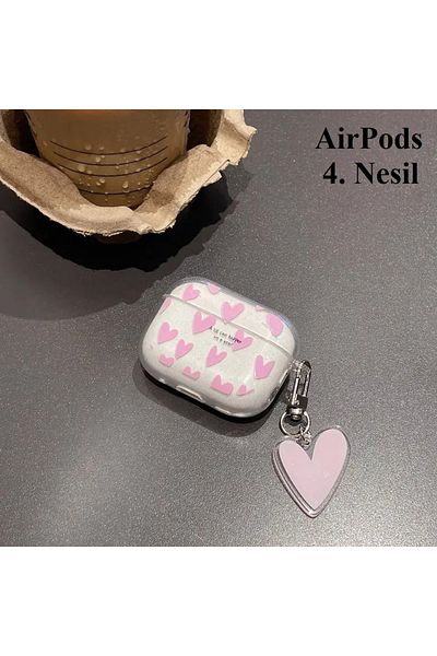 Blackmark 4. Generation Compatible Cute Pink Color Multiple Hearts Pattern Anti-Knock Headphone Protection Case