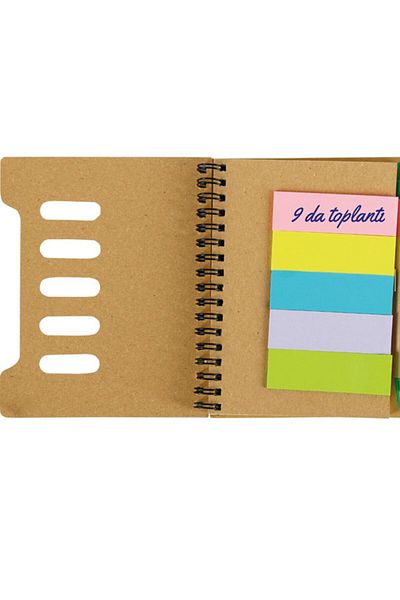 Copyder 13X15 cm 75Gr Spiral Note Holder - 70 Sheets Recycled, Adhesive Ruler Note Pads