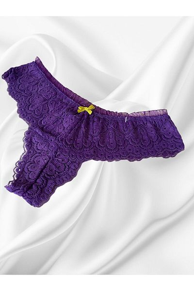 enmodaiçgiyim Luxury Purple Lace Women's Thong