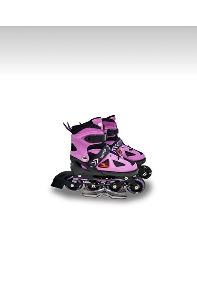 CEZVE HOME Double Row Aluminum Body Lighted Practice Skates with Vadi Purple Silicone Wheels