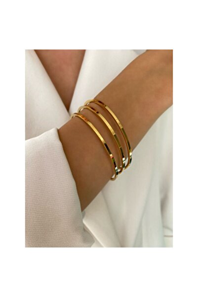 NOVARİKA Women's Ajda 3-Piece High Quality Steel Non-Tarnish Bracelet