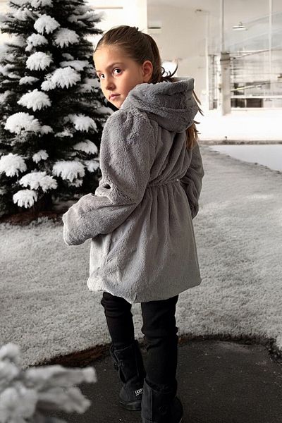 LEON CLUB Girl's Elastic Waist Plush Coat (You Can Prefer to the Size Table That You See)