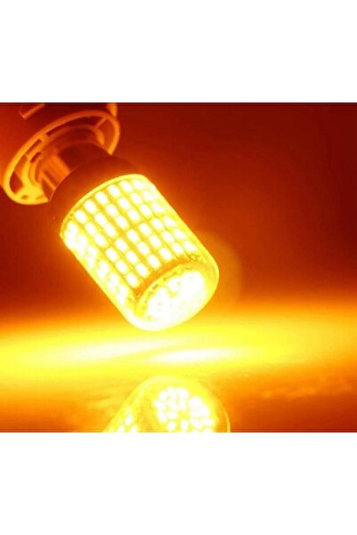 SİSA SENİSTESENAL Oto Led Sinyal Ampulü PY21W Çapraz Tırnak Tak Kullan Ürün 144 Led Turuncu