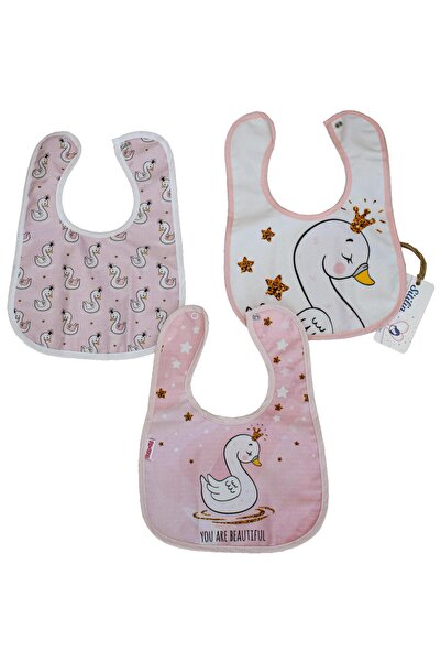 Sitilin Double Layer Snap Fastener Baby Food and Drool Bib 3 Pieces Stl6076