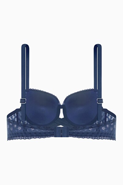 Wonna Бюстгальтер з перехресними ремінцями, мереживною обробкою та декольте - без наповнювача - Fashion - 2511 - Синій