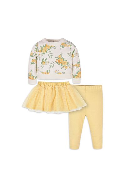 GERBER 3-Piece French Clothes Set for Baby Girl - Tulle Tutu and Leggings