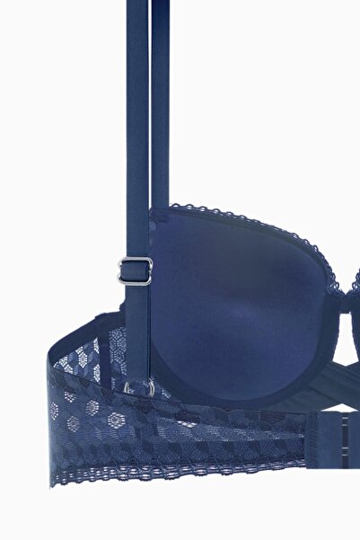 Wonna Бюстгальтер з перехресними ремінцями, мереживною обробкою та декольте - без наповнювача - Fashion - 2511 - Синій