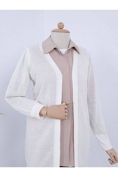 Modamorfo Langarm-Mesh-Frühlings-Cardigan