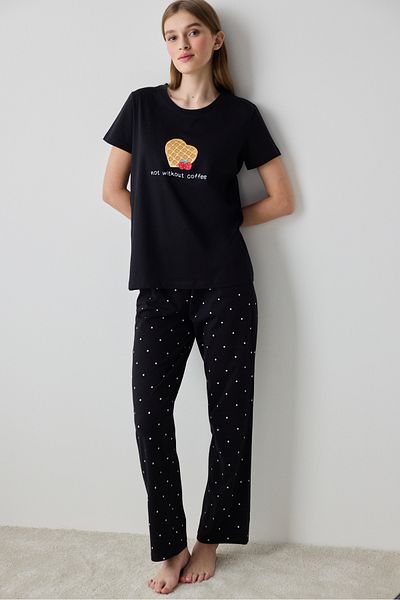 Penti Schwarzes Pyjama-Set ohne Kaffeehose