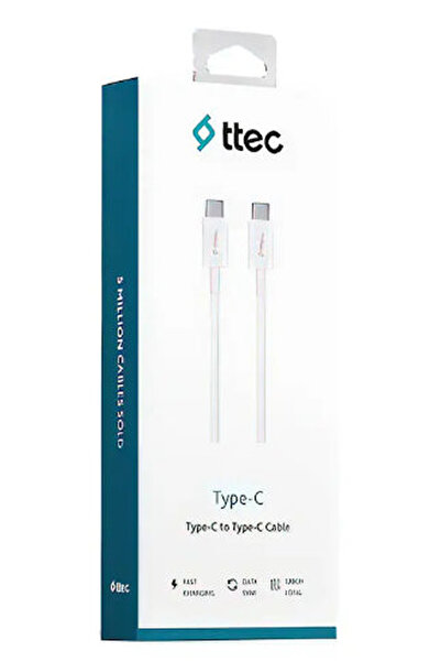 shop İki Ucuda Type-c Şarj Kablosu 60w Yüksek Hızlı 120 Cm Beyaz