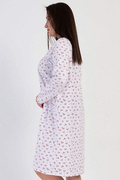 VİENETTA Plus Size 2 Thread Long Sleeve Pink Nightgown
