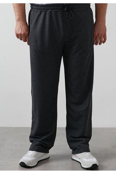 THE WHITE Men's Straight Leg Anthracite Plus Size Sweatpants