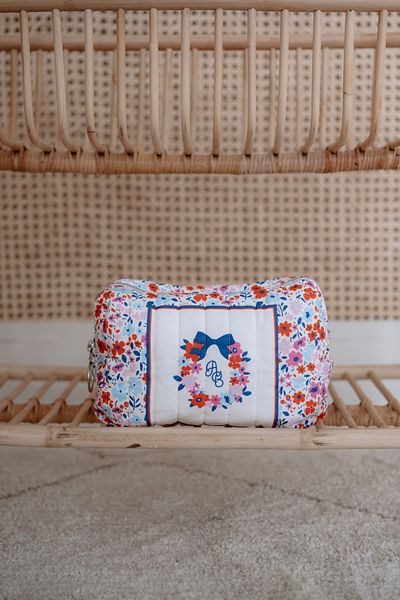 Atelier Babbi Red Mini Flower Patterned Large Care Bag