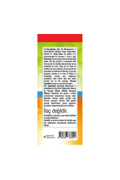 Nature's Supreme Vitamin D3 + K2 Damla 2 x 20 mL