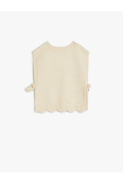 Koton Πλεκτό πουλόβερ Crew Neck - Με πλεκτές λεπτομέρειες και δέσιμο στα πλαϊνά