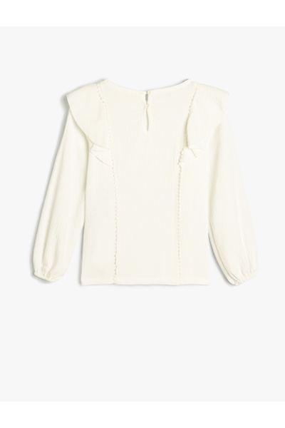 Koton Long Sleeve Ruffle Detailed Elastic Cuffed Blouse