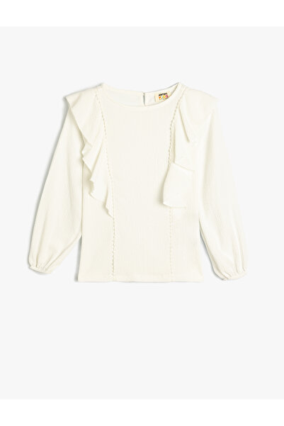 Koton Long Sleeve Ruffle Detailed Elastic Cuffed Blouse