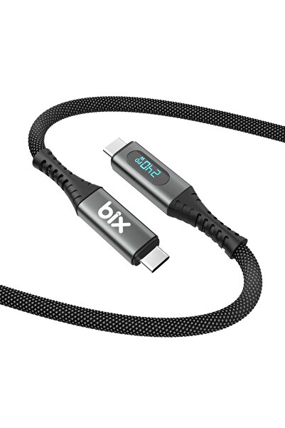 Bix Usb4 Thunderbolt 4/3 Uyumlu Pd 240w 40gbps 8k 60hz Ultra Hd Dijital Ekran Göstergeli Şarj, Data