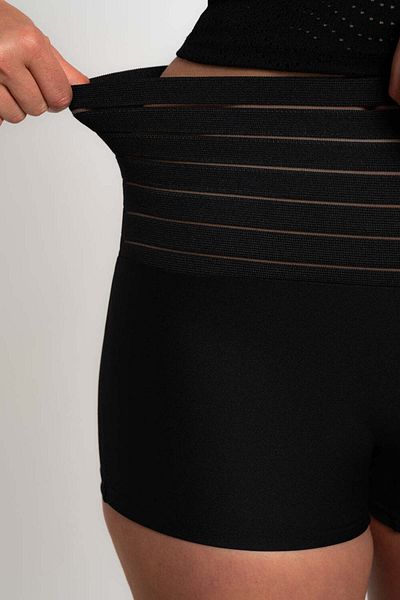 Sh Mağazacılık Black Gathering Abdominal and Belly Boxer Corset
