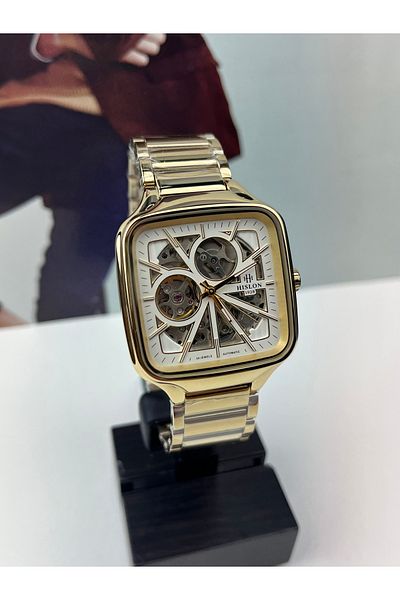 Hislon Gold Men's Wristwatch 3 Atm Waterproof with 3 Year Warranty-Sd166G-02Sg