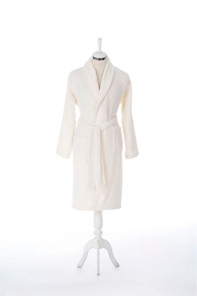 Özdilek Özdilek Colourist Cream Shawl Collar Single Bathrobe