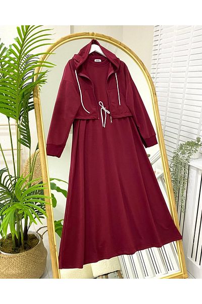 onix Claret Red Joanna Double Suit Set