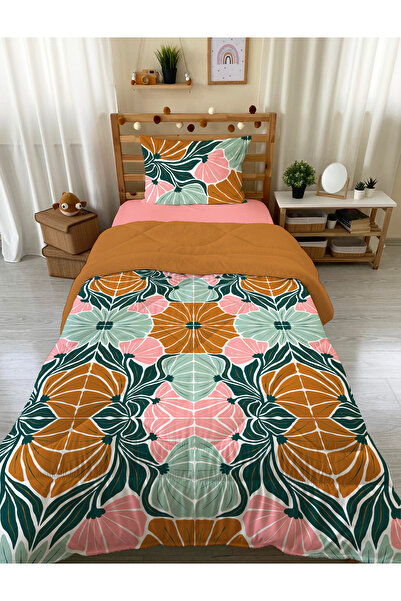 Evmila Set cuvertură de pluș cu model de flori 160x220 cm