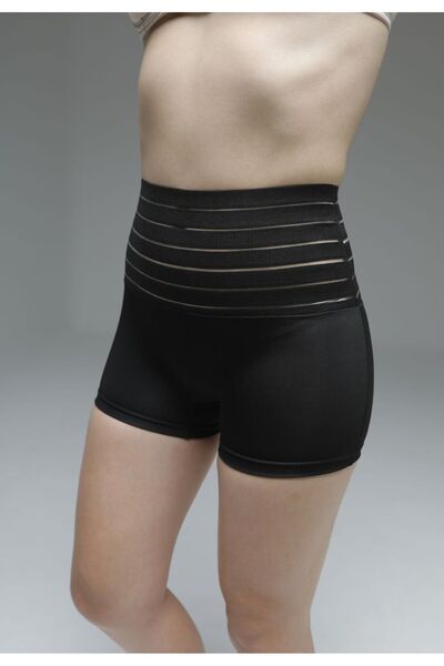 Sh Mağazacılık Black Gathering Abdominal and Belly Boxer Corset