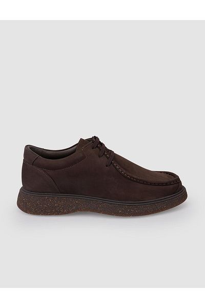 Cabani 100% Genuine Nubuck Leather Brown Men's Casual Shoes