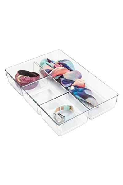 İnter Design 4-Section Linus Durable Plastic Dresser & Drawer Organizer