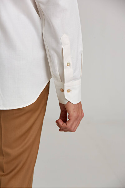 Bisse BİSSE SPOR GÖMLEK  REGULAR FİT  U. KOL  PAŞA YAKA DÜĞMELİ  ARMÜR  Ekru