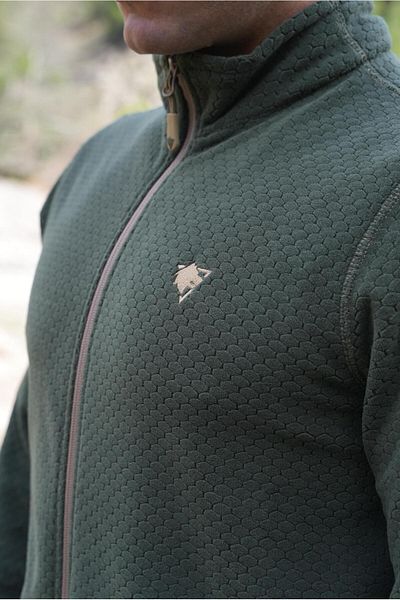 Wolftrap Tactical Hazal Khaki Honeycomb Fleece Jacket, Outdoor Fleece, Tactical Fleece Coat
