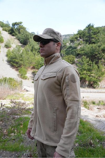 Wolftrap Tactical Яке от полар с 5 джоба, бежово, удобно яке от полар, което ви предпазва от студа