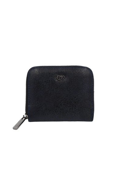 Uderra Leather Uderra Women's Genuine Leather Blue-Black Mini Wallet - S1Kc0107