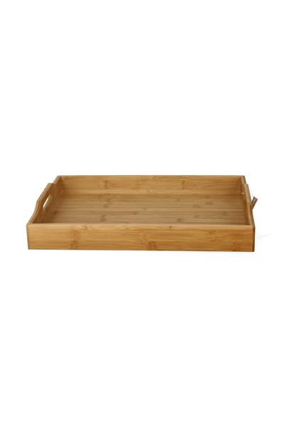 Bien Servi Rectangular Bamboo Serving Tray with Handle