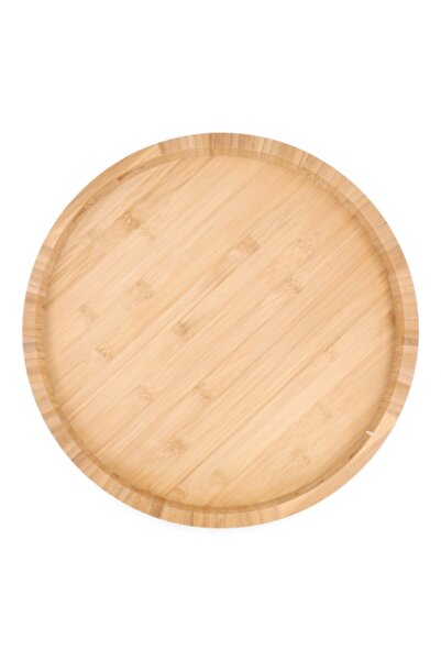 Bien Servi Round Bamboo Serving Tray with Handle 38 x 5cm