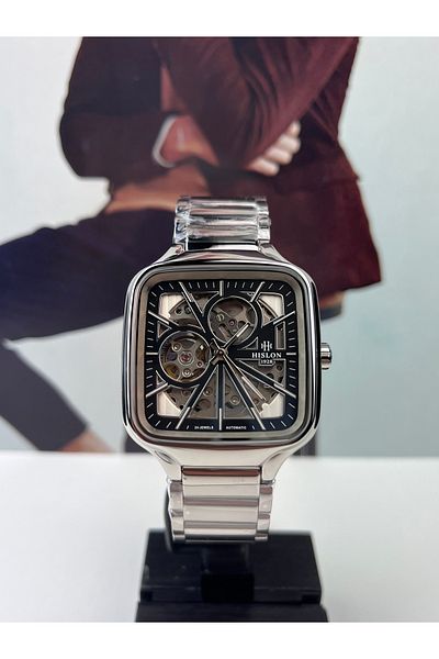 Hislon Automatic Men's Wristwatch 3 Atm Waterproof with 3 Years Warranty-Sd166S-04Ss