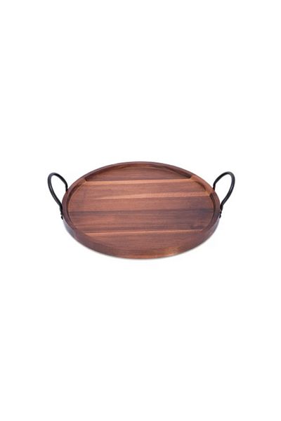 Bien Servi Eco-Friendly Round Acacia Wood Serving Tray 40cm