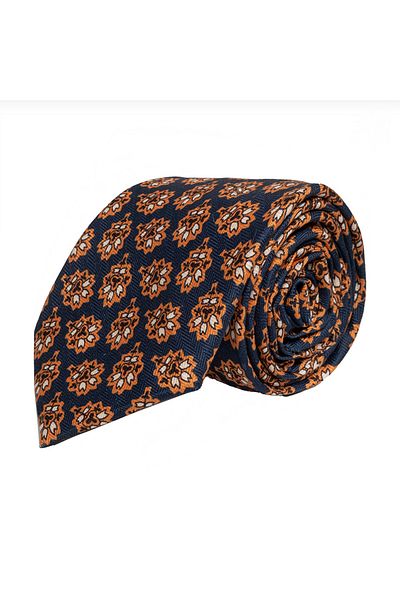 CROATE Navy Blue Soft Cotton Fabric Tie