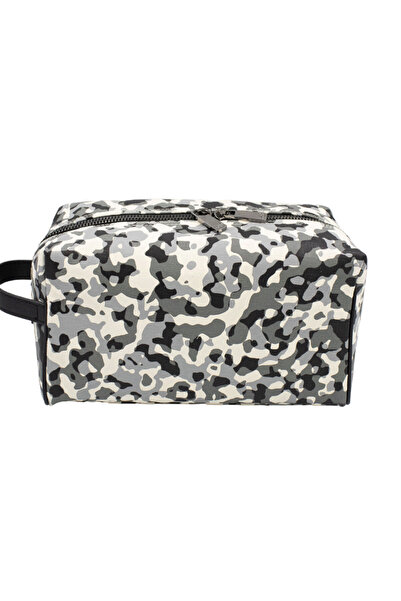 Uderra Leather Uderra Men's Genuine Leather Black-Grey Camouflage Pattern Handbag - S2Et0230