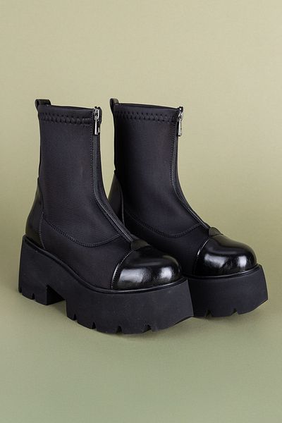 Getcho Γυναικείες μαύρες μπότες Letum Suede Diver