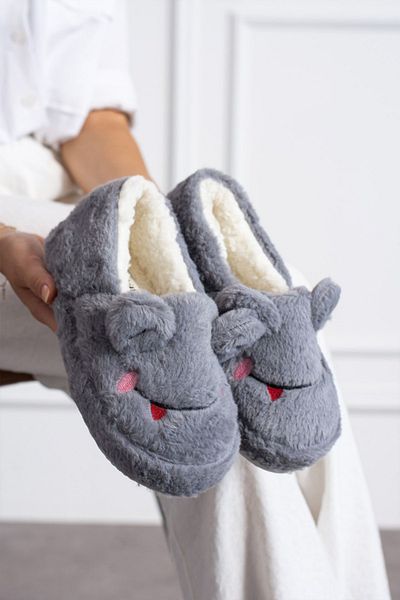 STOCON Winter Slippers - Women's Home Shoes with Soft Texture, Hairy, Non-Slip Soles and Embroidery