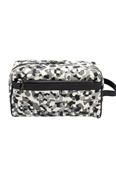 Uderra Leather Uderra Men's Genuine Leather Black-Grey Camouflage Pattern Handbag - S2Et0230