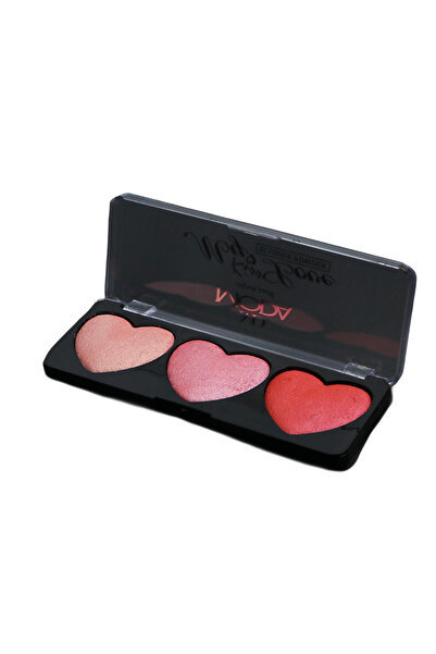 Moda Beauty أحمر الخدود ثلاثي على شكل قلب