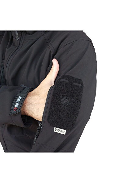 Wolftrap Tactical Black Softshell Coat 2036 Hooded 5 Pocket Water and Windproof Coat