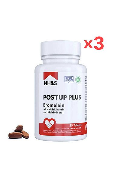 Drhaar Postup Plus 30 Tablets Containing Bromelain Multivitamin and Multimineral Complex - 3 Pcs